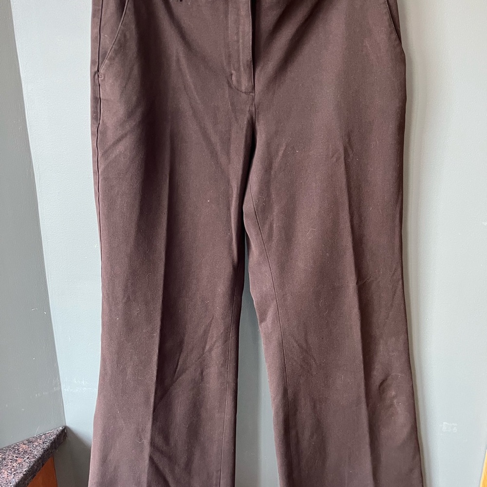 Talbots Stretch Brown Wide Leg Pants Sz 10